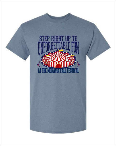 Moravia Fall Festival Cotton Tee (Heather Indigo Blue)