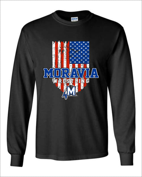 Moravia Wrestling Patriotic Long Sleeve Tee