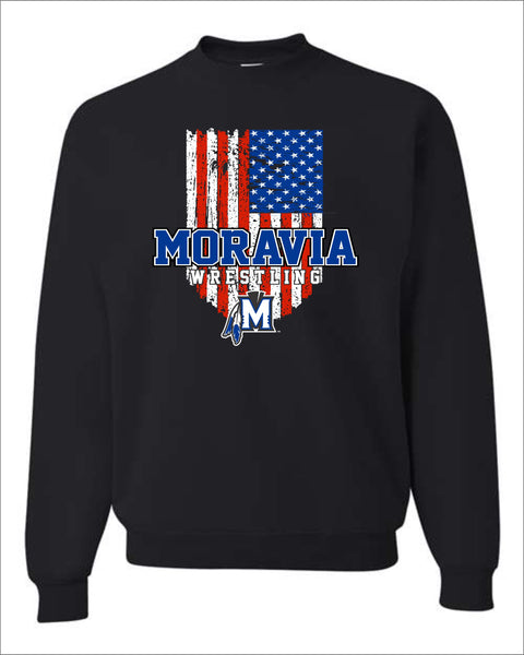 Moravia Wrestling Patriotic Crew Sweatshirt